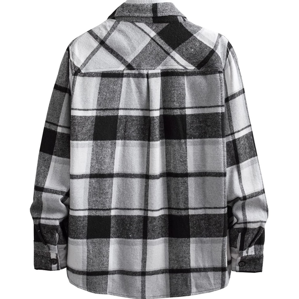 BRAND NEW MENS TRENDY PLAID FLANNEL SHIRT NWT (FALL FASHION) - Picture 2 of 5